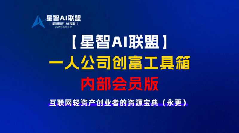 🔥【星智AI联盟】一人公司创富工具箱，内部会员版！-星智AI联盟-AI变现实战平台
