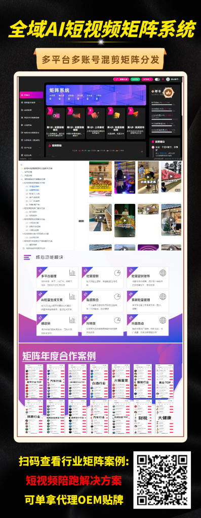 图片[1]-陪跑服务：AI全域短视频矩阵系统，可单拿软件，也可参加陪跑服务！短视频流量密码-星链科技社-全网AI产品推广返佣与创业资源支持平台