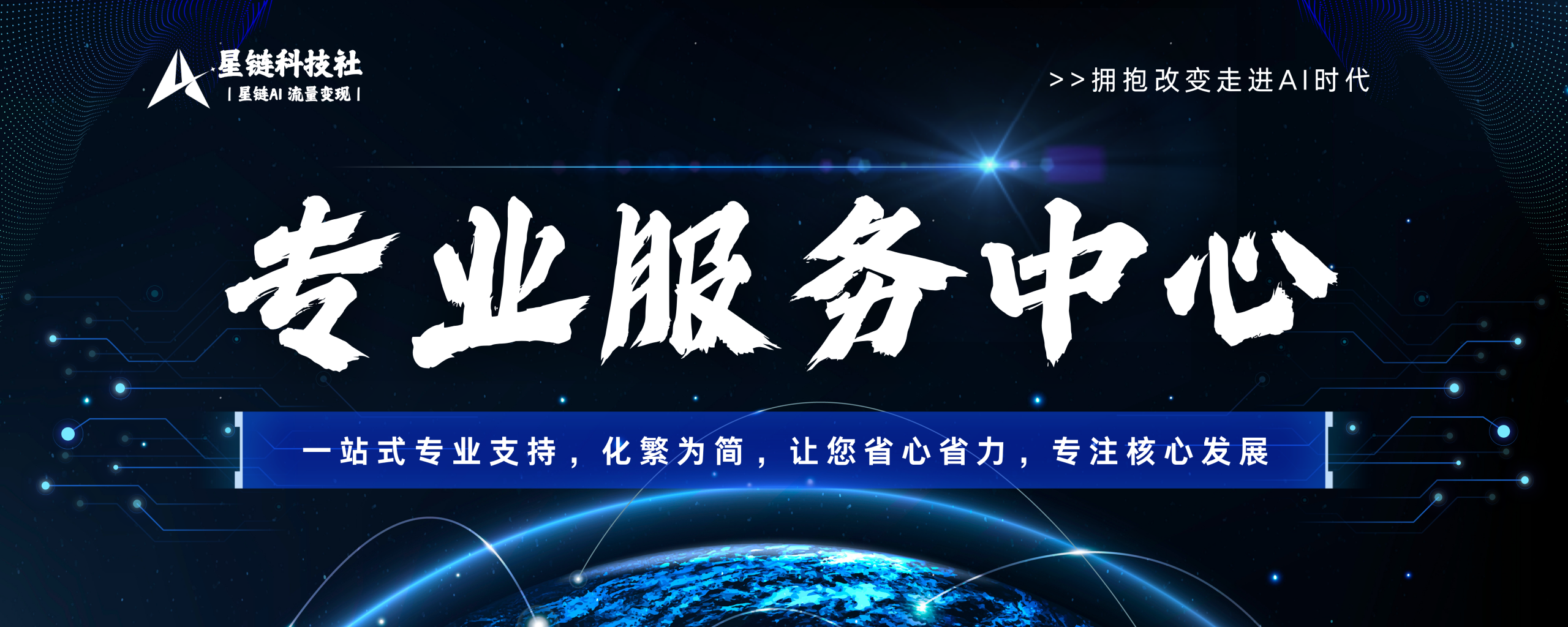专业服务中心-一站式专业支持,化繁为简,让您省心省力,专注核心...-星链科技社-全网AI获客工具聚合与项目资源支持平台