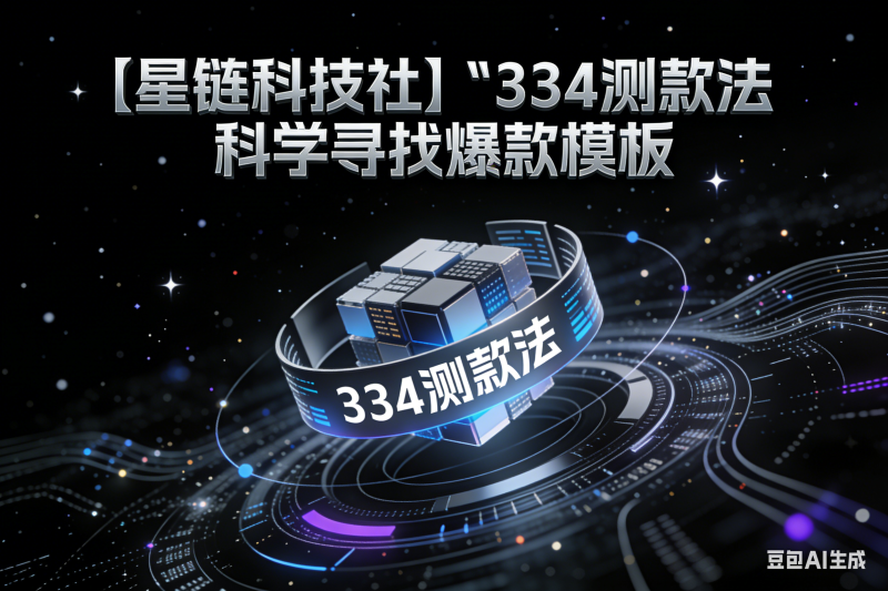 【星链科技社】“334测款法”科学寻找爆款模板-星链科技社-全网AI产品推广返佣与创业资源支持平台