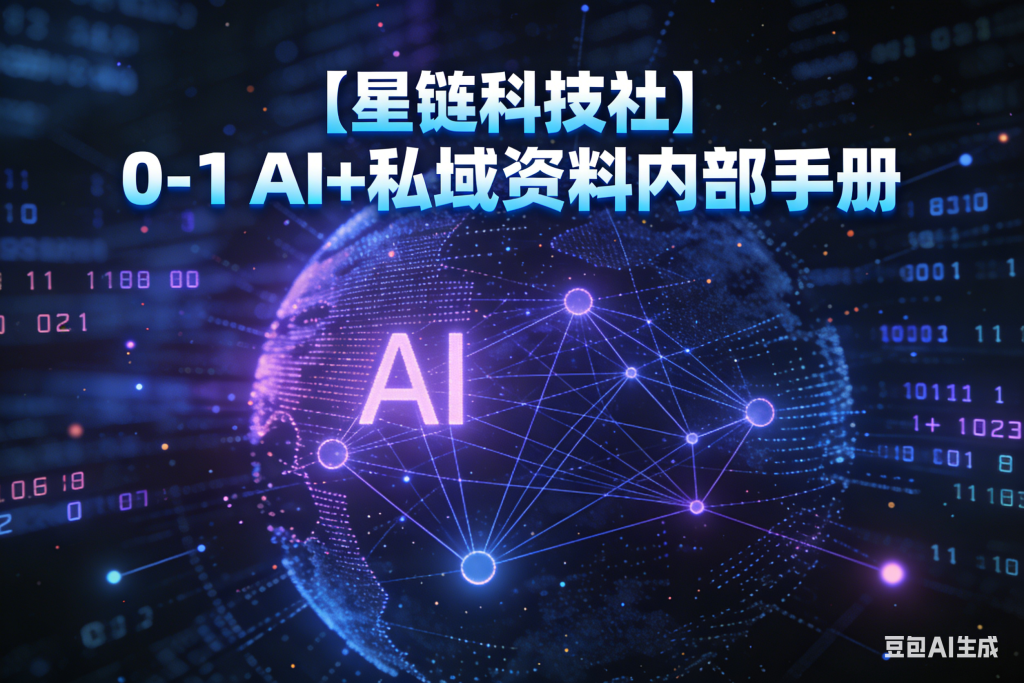 图片[1]-【星链科技社】0-1 AI+私域资料内部手册-星链科技社-全网AI产品推广返佣与创业资源支持平台