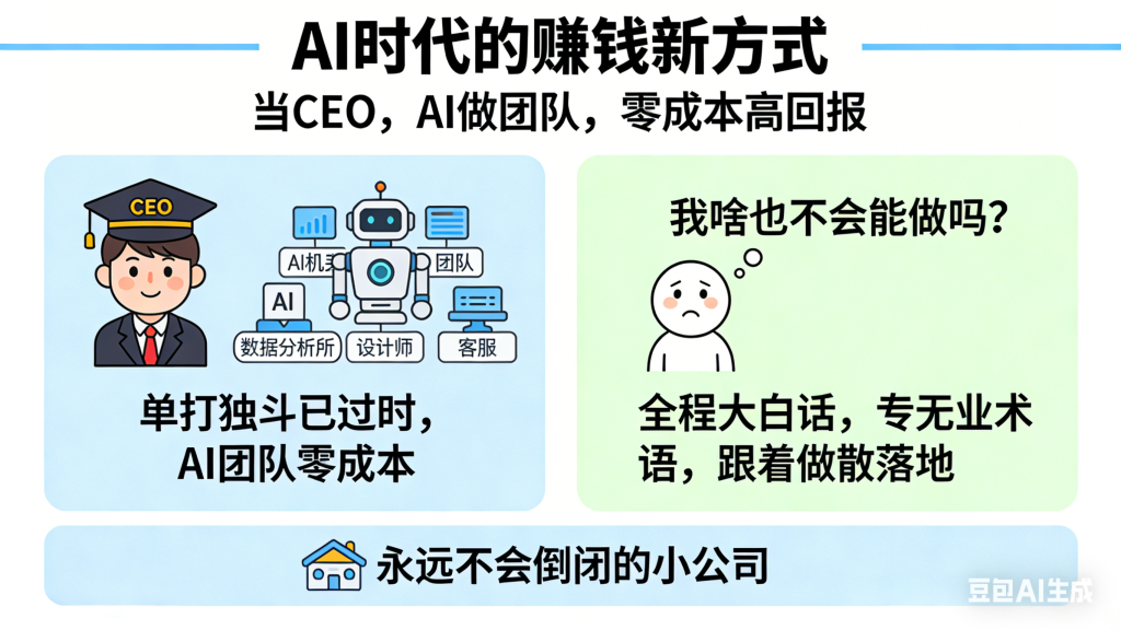 AI时代，不用上班，把自己活成一家稳赚不赔的公司！-星智AI联盟-AI变现实战平台