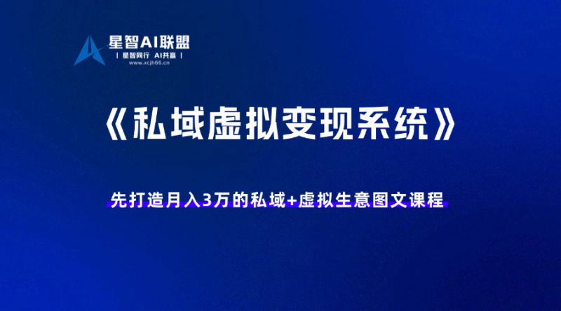 《私域虚拟变现系统》图文课，打通月入3万的私域虚拟生意-星智AI联盟-AI变现实战平台