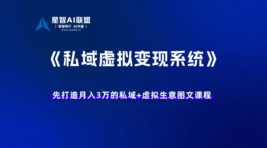 《私域虚拟变现系统》图文课，打通月入3万的私域虚拟生意-星智AI联盟-AI变现实战平台