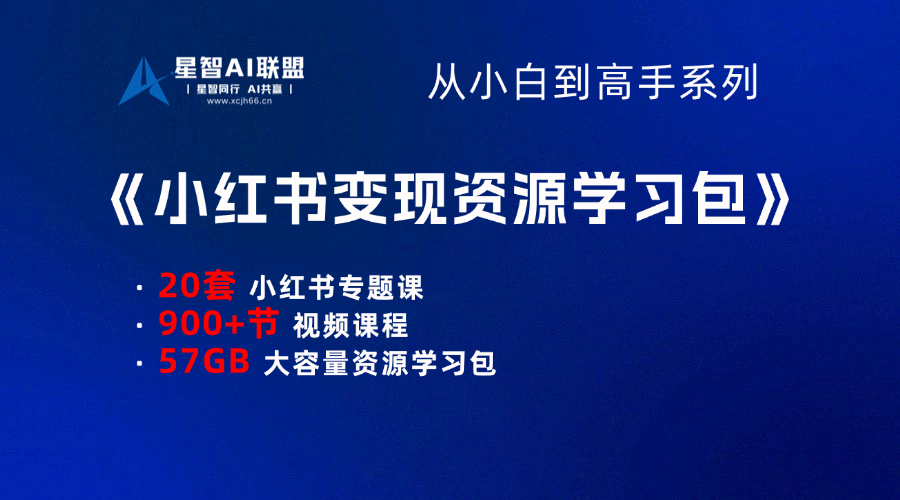 【小白到高手系列】小红书变现资源学习包-星智AI联盟-AI变现实战平台