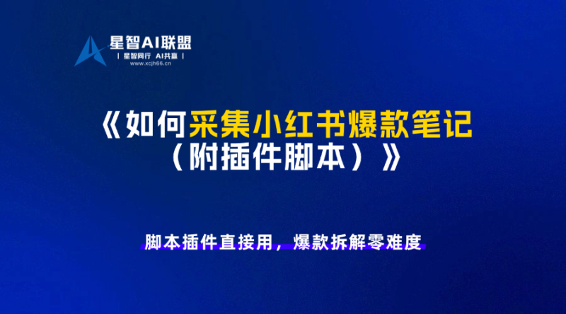 【星智AI联盟】如何采集小红书爆款笔记（附插件脚本）-星智AI联盟-AI变现实战平台